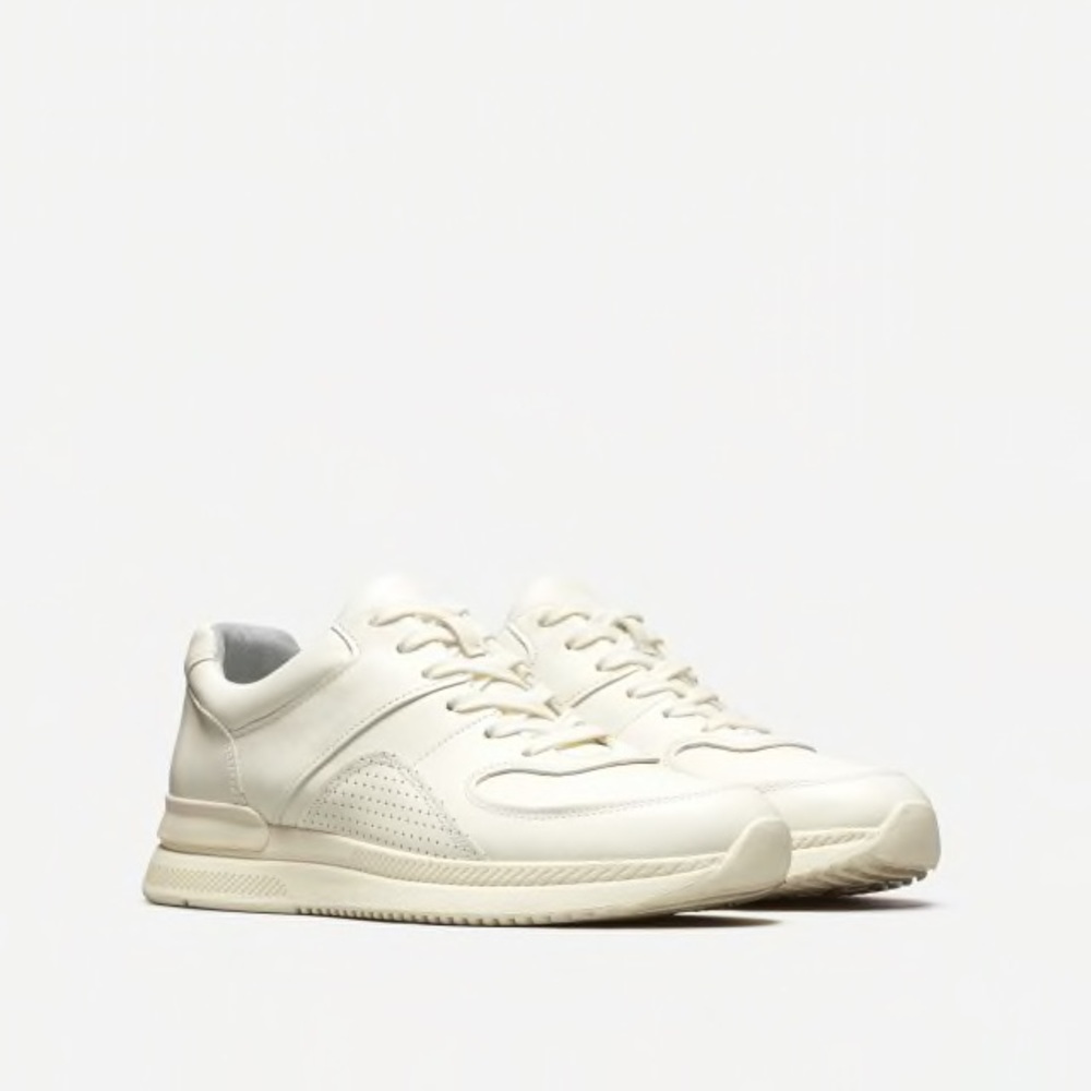 Everlane Tread Trainer Leather Sneaker Off White NEW
